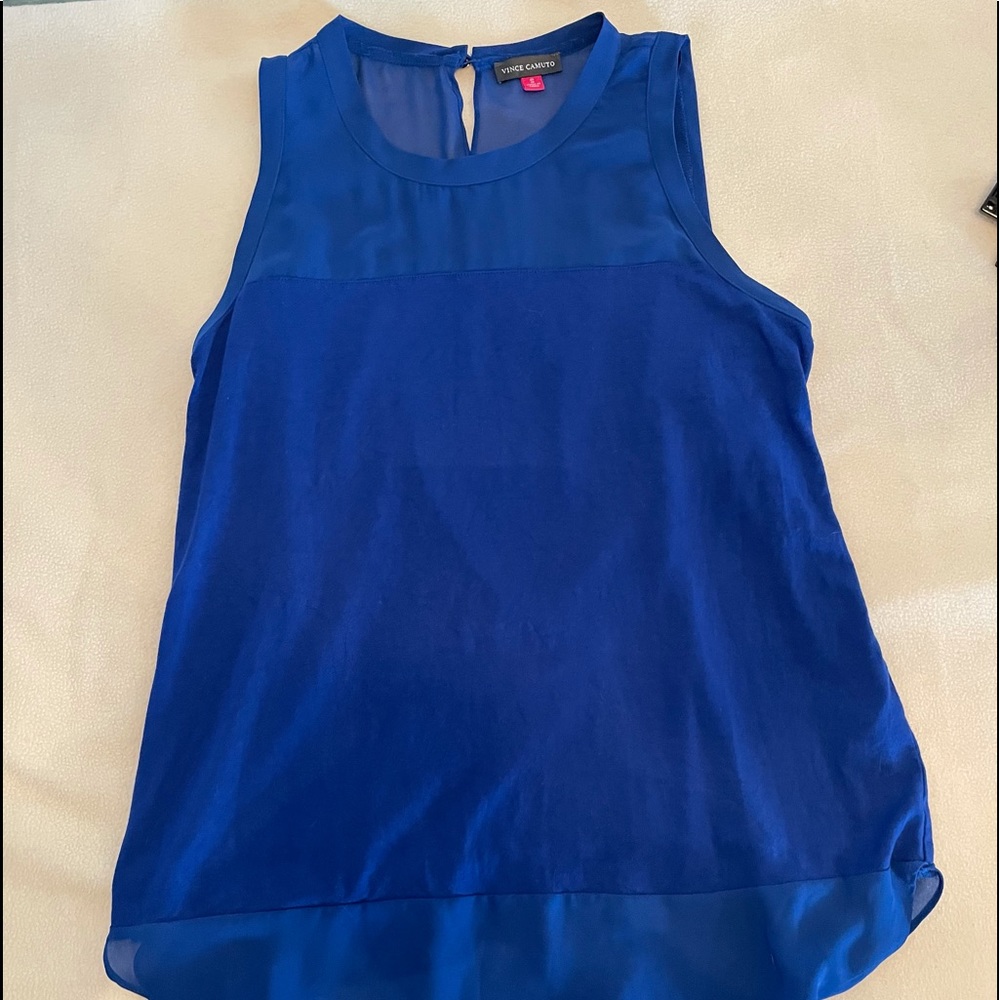 Beautiful royal blue flowing tank top, size S, $15